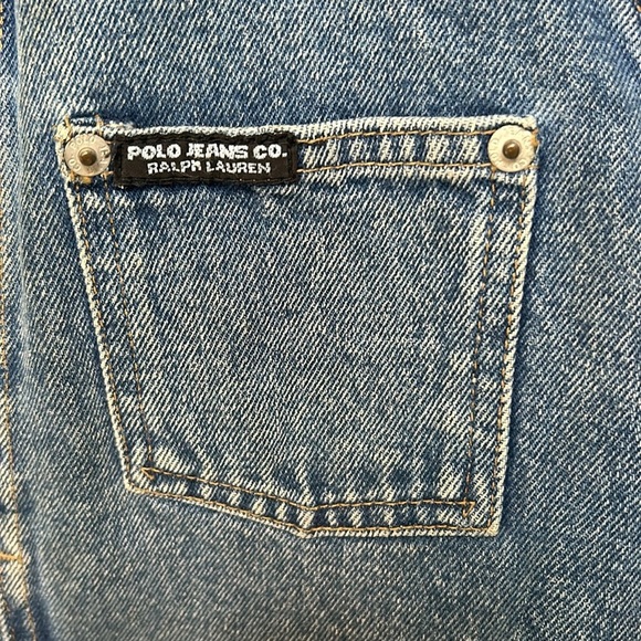 Polo Jeans Ralph Lauren Vintage y2kDenim Vest, men’s medium - Picture 3 of 5